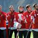 Detroit Red Wings players (from left) Nicklas Lidstrom, Niklas Kronwall, Jimmy Howard, Pavel Datsyuk and Henrik Zetterberg watch the big screen during a press conference announcing the 2013 Winter Classic on Thursday afternoon at Michigan Stadium. Melanie Maxwell I AnnArbor.com